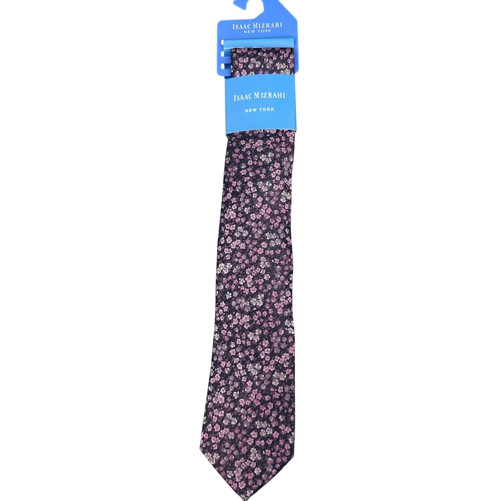 NEW! Isaac Mizrahi Floral‎ Necktie - Pink, Purple Flower Pattern - Men's Fashion
